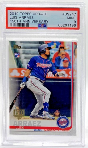 2019 Topps Update LUIS ARRAEZ 150th Anniversary, PSA 9, Rookie RC #US247 Twins