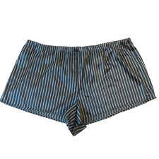 INC Satin Pajama Sleep Shorts XXL Blue Stripe