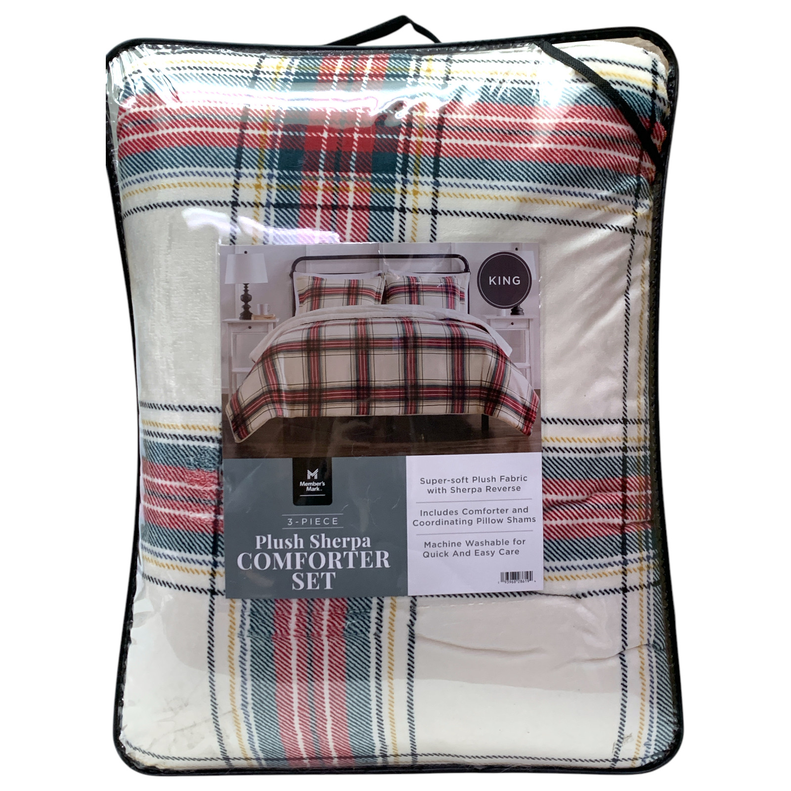 Members Mark- Комплект из 3-х предметов Супер-мягкого плюшевого одеяла Sherpa с подкладкой Shams King 15390₽