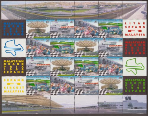(E199)MALAYSIA 1999 GRAND PRIX F1 SEPANG SHEET 4 SETS FRESH MNH. SG CAT £10