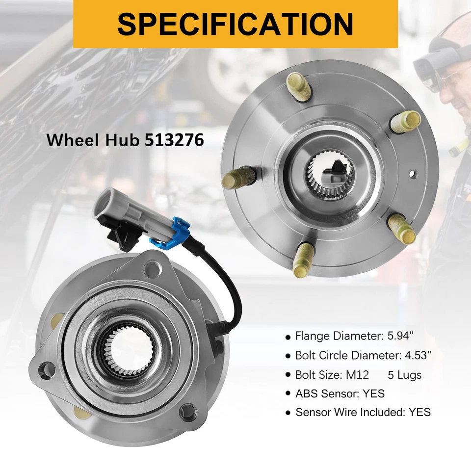 2X Front Wheel Hub Bearing Assembly For Chevy Equinox Pontiac Saturn Vue Suzuki - Изображение 4 из 4