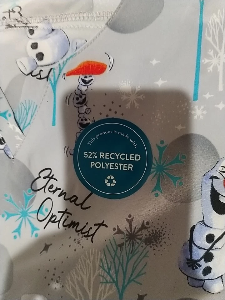 Olaf Cherokee Scrubs Tooniforms Disney Frozen V Neck Top New  P1  - Image 3 of 4