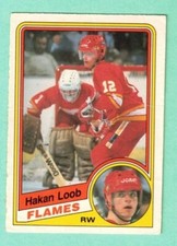 (1) HAKAN LOOB 1984-85 O-PEE-CHEE  # 229 FLAMES ROOKIE CREASED CARD (K7716)