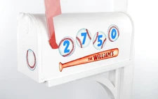 Mailbox Magnet Partial Cover Custom with set of 5 baseballs and a baseball bat