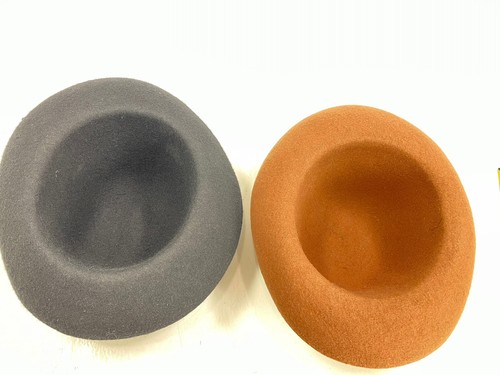 2 Unbranded Hat Bowler Derby Felt Cap Black Brown Vintage Women Men Unisex Braid - Picture 8 of 12
