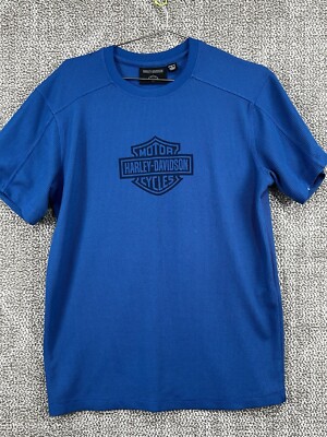 Harley-Davidson Tシャツ ブルー Harley Davidson Shirt Mens Medium Blue Waffle Knit Motorcycle