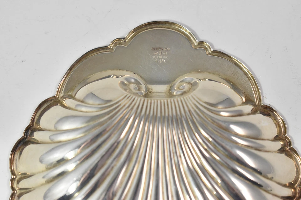 Plato de plata esterlina Gorham vintage con caparazón de vieira *92 Foto 3 de 4
