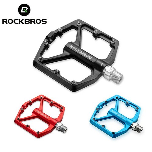 ROCKBROS Bicycle Pedals Aluminum Alloy 9/16" Non-Slip Sealed Bearing Flat Pedals