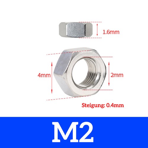 Dadi esagonali DIN 934 acciaio inox A2 V2A VA dadi da M 1,6 a M 24 - Foto 5 di 19