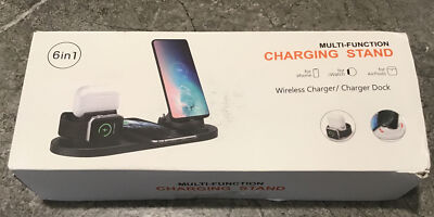 NIB 6 In 1 Multi-Function Charging Stand For iPhone iWatch Airpods/type-c Phones