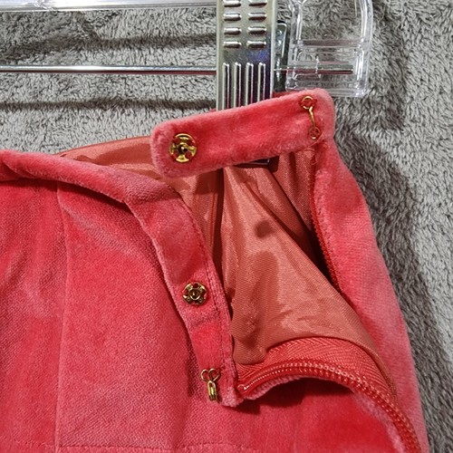 Etcetera Womens Skirt Pink 2 Midi Velvet Pleated Gold Soutache Beads Side Zip - Picture 8 of 13