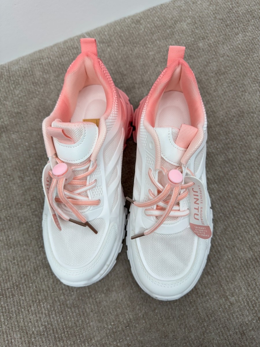 Shein White Pink Athletic Shoes Girls Size 6.5 | eBay
