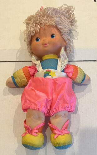 Vintage 1983 Rainbow Brite Doll Tickled Pink 15" Baby Plush Doll Hallmark Mattel