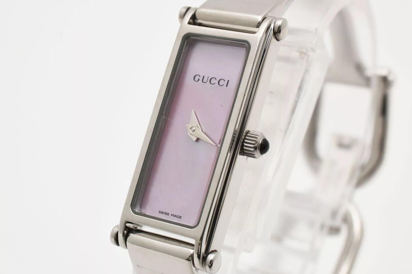 [Presque comme neuve] Montre à quartz pour femme Gucci 1500L cadran rose coquille argent du JAPON