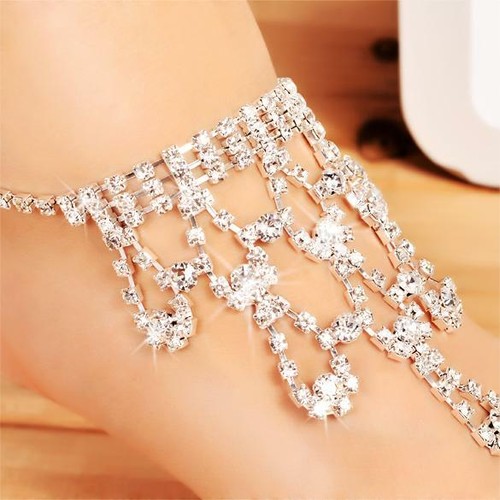 Fashion Love Heart Ankle Bracelet Foot Chain 925 Silver White Women Anklet Gift - Picture 4 of 6