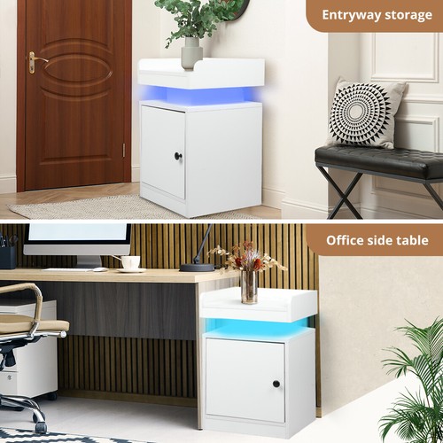 Levede Nightstand RGB LED Bedside Table USB Charge Side Table Drawer Cabinet - Picture 9 of 38