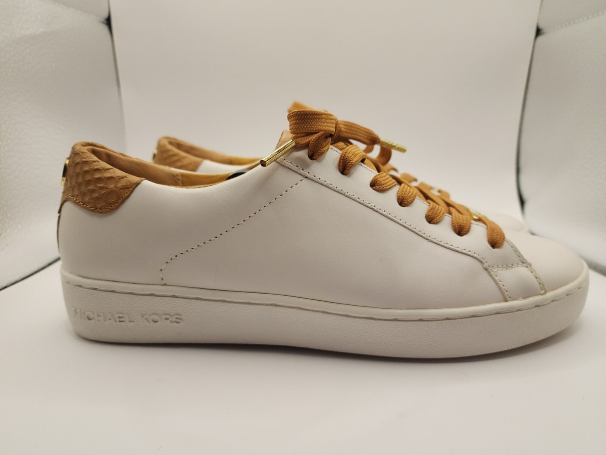 MICHAEL Michael Kors IRVING Optic White/Brown Leather