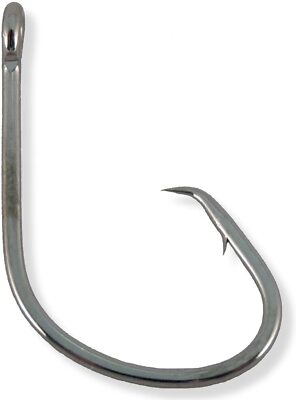 100 PACK OLDE FLY SHOP LITE WIRE OFFSET NICKEL CIRCLE  SPORT FISHING HOOK #1-5/0