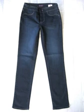 NYDJ Slim Skinny Mid Rise Jeans Women Sz 4 P Dark Blue+Stretch Lift Tuck L30
