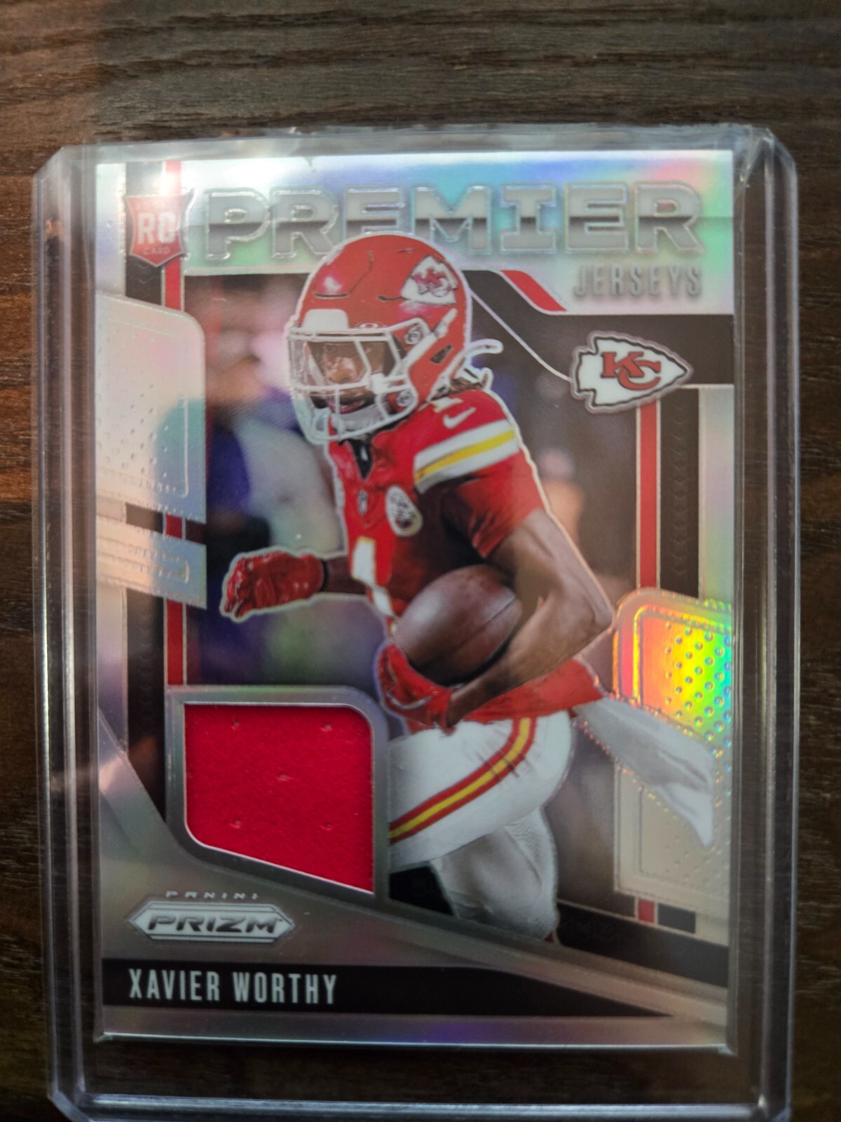 Xavier Worthy 2024 Prizm Silver Premier Jerseys Memorabilia Rookie Card #PJ-XWY