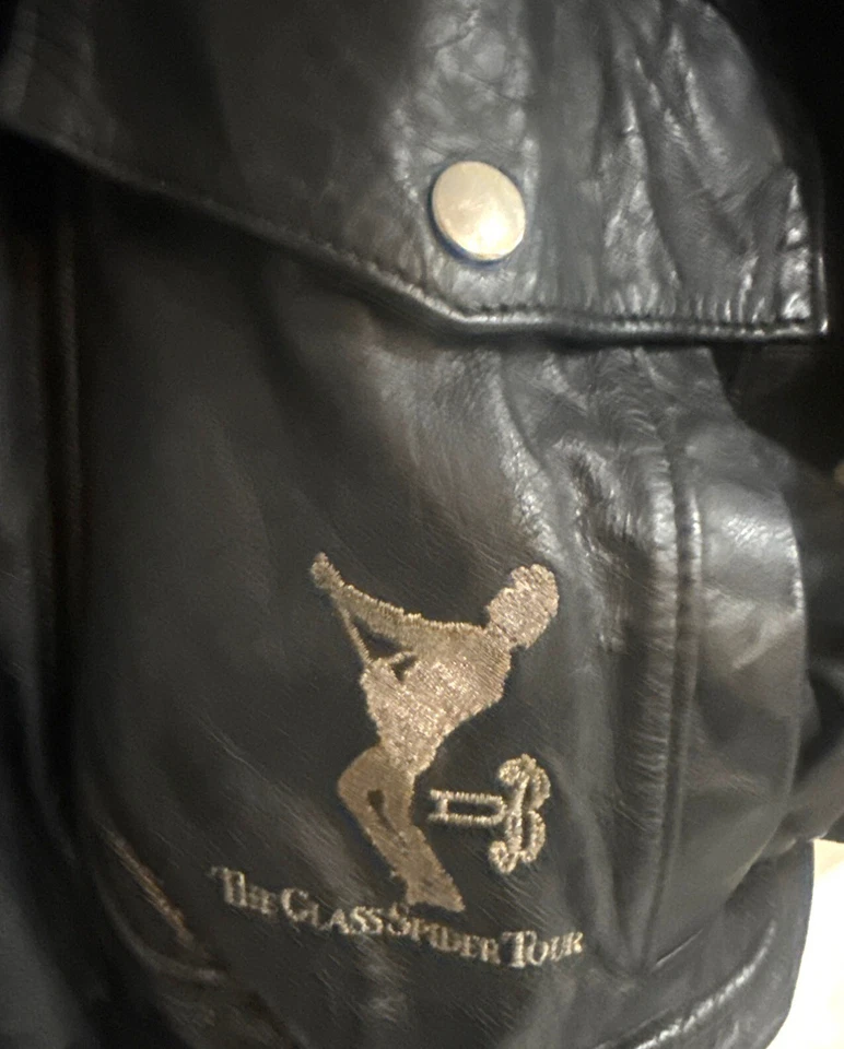 1987 David Bowie Glass Spider Leather Tour Jacket Size XL Bomber coat - Image 2 of 4
