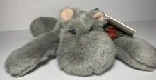 Hippo Plush Stuffed Animal Christmas Bow NWT Hippopotamus 9”