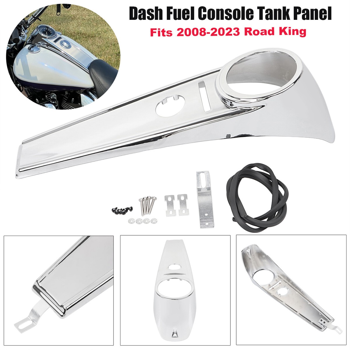 Chrome Dash Fuel Console Tank Panel For Harley Road King FLHR