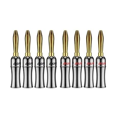 Audiocrast HiFi Speaker Banana Plugs Gold Dual Screws Locking Banana Connecto...
