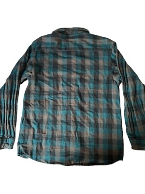 Hobbs Creek Mens Large Shirt Flannel Green Black Plaid Long Sleeve Cotton