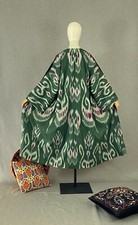 Uzbek ikat chapan/Cotton jacket/Boho ikat coat/Ethnic abaya cape/Tribal kimono