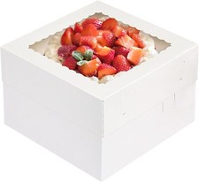 15Pcs Cake Boxes, 12x12x8 Inch White Bakery B...