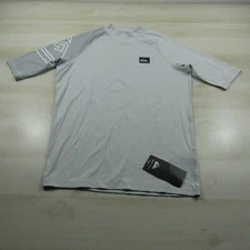 Quiksilver Shirt Mens Large Gray Surfing Surf Rash Guard Beach UPF Sun Outdoor