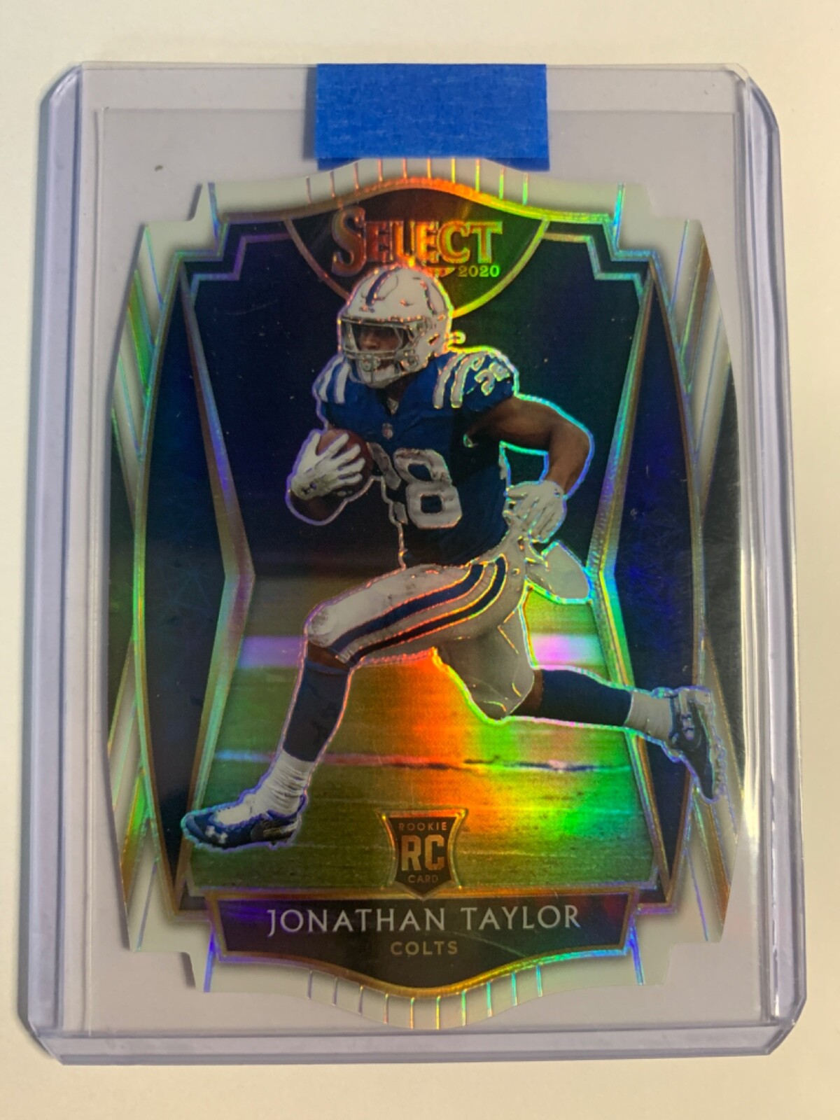JONATHAN TAYLOR 2020 PANINI SELECT #153 DIE-CUT ROOKIE WHITE PRIZM RC
