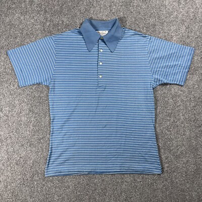 VINTAGE 60s 70s Arnold Palmer Robert Bruce Polo Shirt Medium Blue 