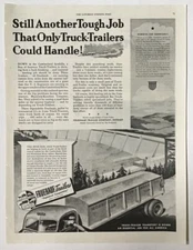 1943 magazine ad for Fruehauf - Morris Knudsen Co. uses, helps build dams