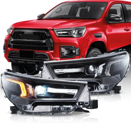 Pair For 2021-2024 Toyota Hilux Projector LED Headlights Fits Halogen &LED Model - Foto 1 di 12