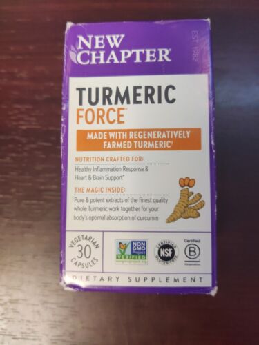New Chapter Turmeric Force Heart & Brain Support 30 Capsules Exp. 05/2026