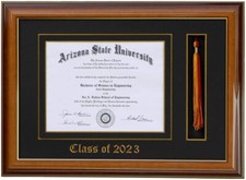 DIPLOMA FRAME WITH TASSEL WAL/BLK CUSTOMIZABLE 8x6,7x9,,8x10,8.5x11,11x14
