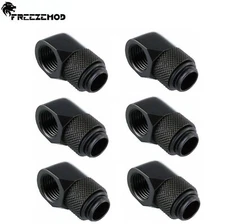 6x FreezeMod 90 Degree G1/4" Angled Rotary Fitting Adapter Male to Female BLACK