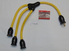 12 Gauge Twist Lock Power Cord W 3 Way Triple Tap Adaptor Plug Extension 24"