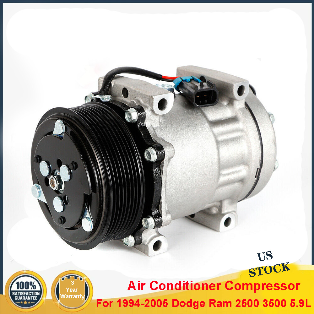 AC A/C Air Compressor w/Clutch for Dodge Ram 1994-2005 3500/2500 L6 5.9L Diesel thumbnail 4