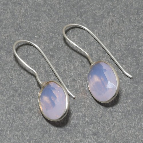 Pink Milky Opal Oval Shape Gemstone Antique Gift Jewelry Earrings 1.20" MXE 5246 - Picture 2 of 6