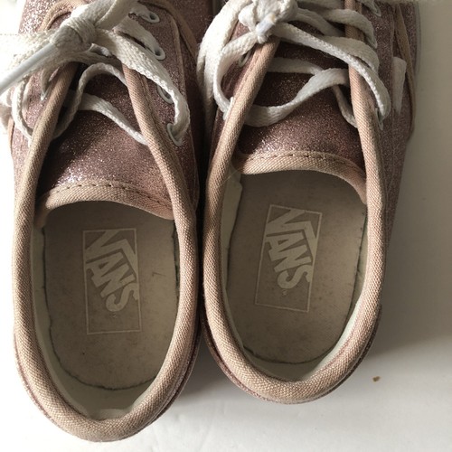 Vans Authentic Classic Pink Glitter Sneaker Shoes kids Size 12 - 第 4/5 張圖片