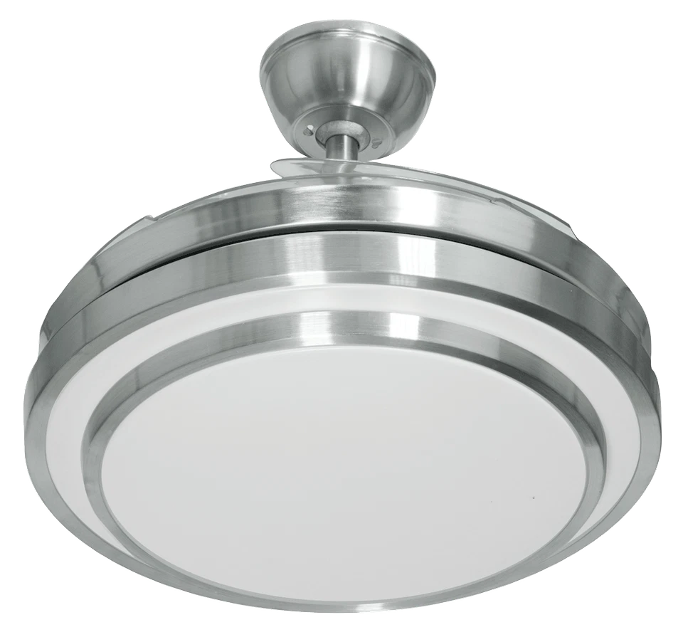 Johnson Ventilatore da soffitto 4 pale a scomparsa Lustra luce telecomando Rotex - Immagine 3 di 4