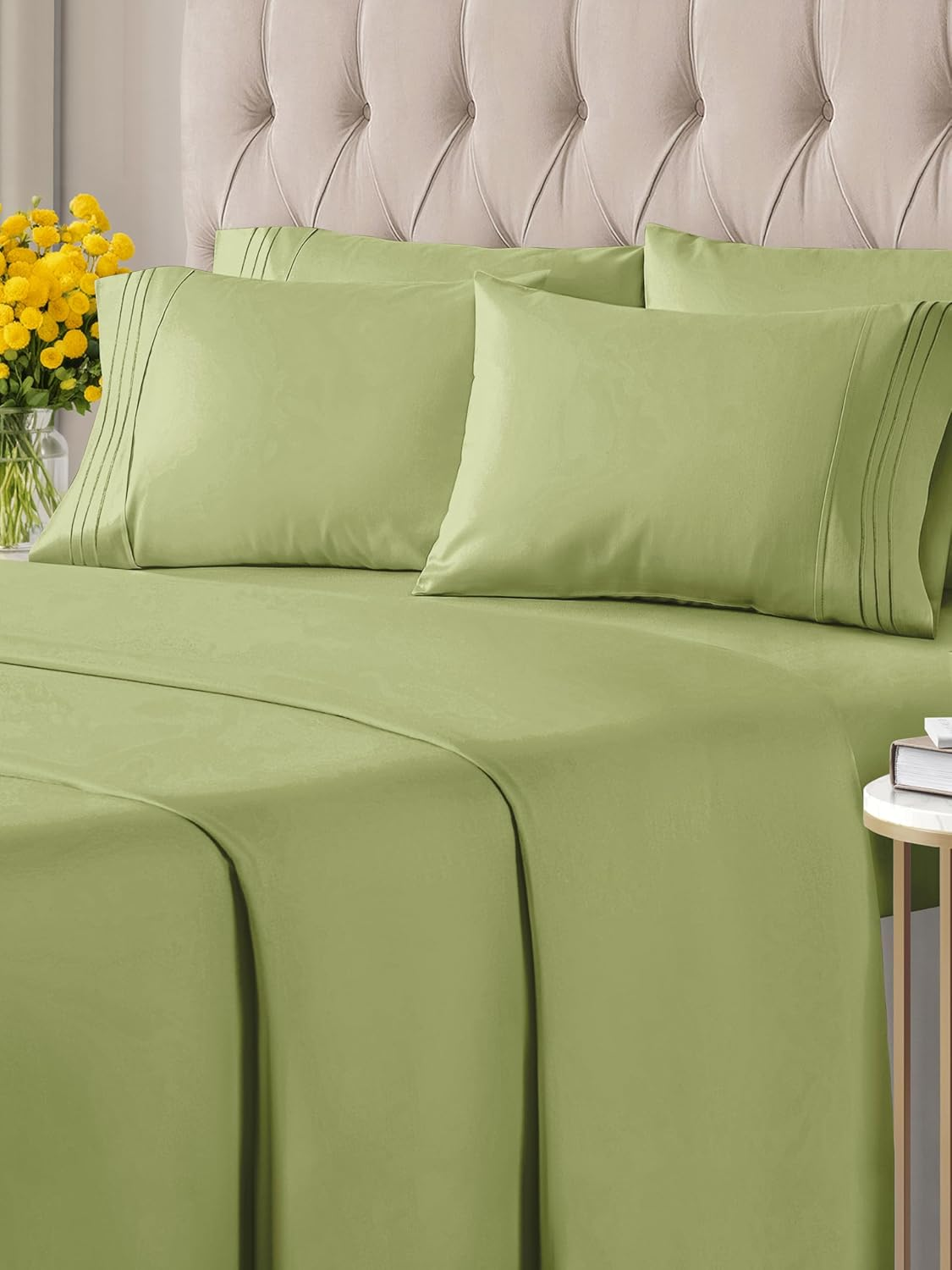 Queen 6 Piece Sheet Set- Breathable & Cooling - Hotel Luxury Bed Sheets for Wome