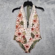 Kona Sol Swimsuit Womens Medium Green Floral ...