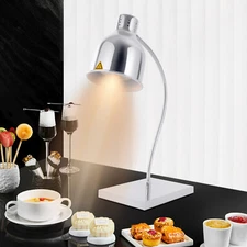 Food Heat Lamp Food Warming Light 360?? Rotating Food Warming Lamp Silver 250W