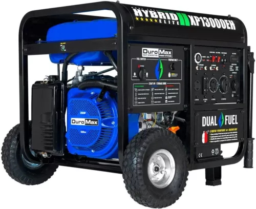 DuroMax 13,000-W Portable Hybrid Dual Fuel Powered Generator with Electric Start