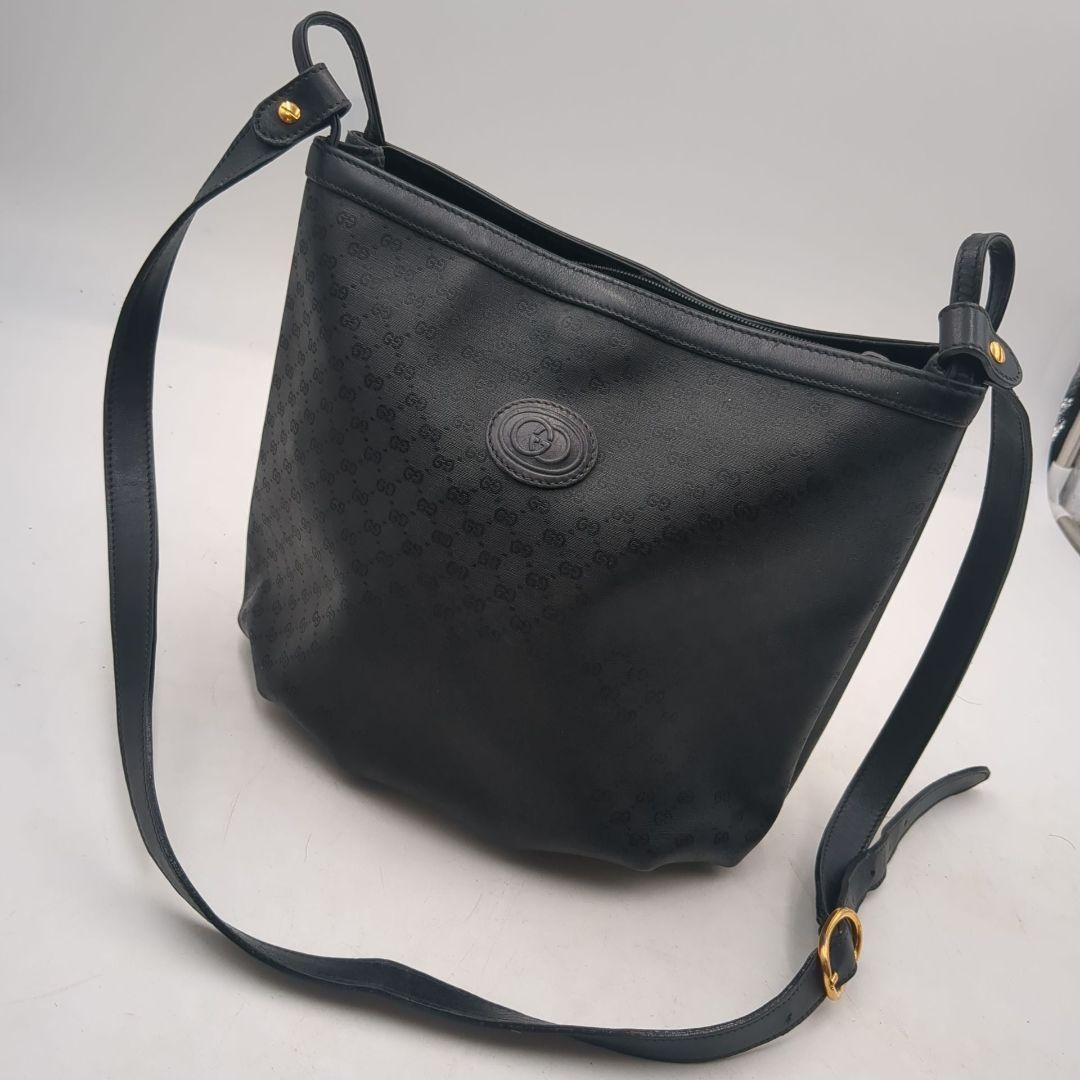 GUCCI Micro GG Shoulder Bag Vintage Black Made in Japan