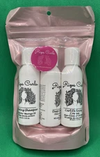 Rizos Curls 3 Piece Travel Set: Shampoo, Conditioner, Curl Defining Cream NEW